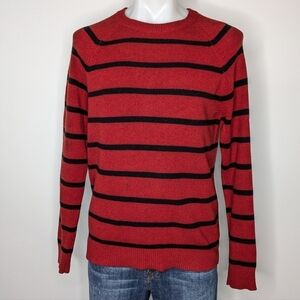 ✨3/$15 Express Lambs Wool red black striped sweater M